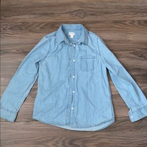 Girls Chambray Long Sleeve Shirt
